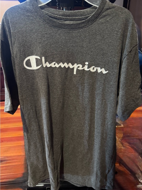 Champion Other - Champion Charcoal Gray Tee with White Script Logo